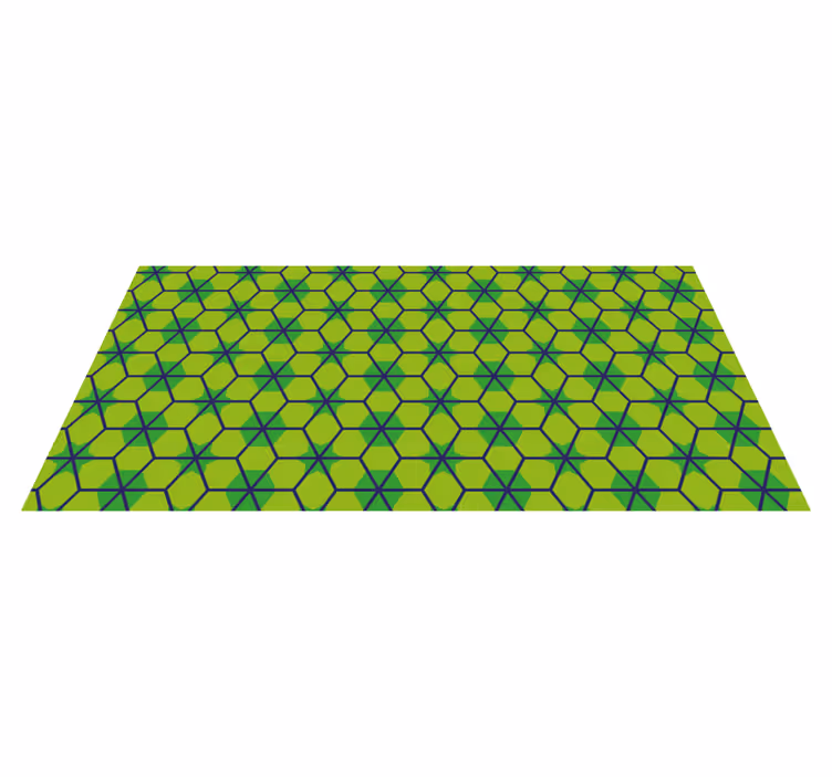 Green hexagonal pattern geometric vinyl rug - TenStickers