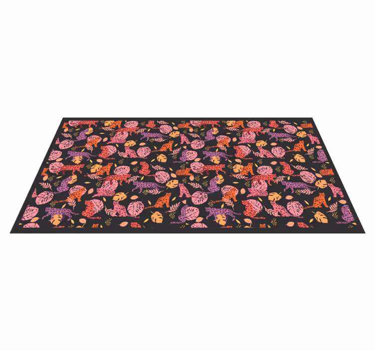 Colorful Jungle Cats animal vinyl rug - TenStickers