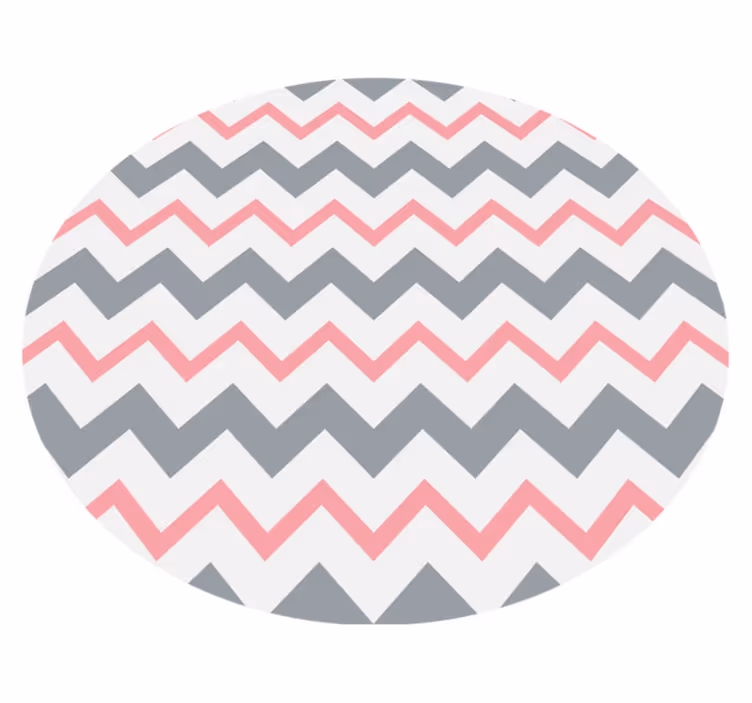 Nordic vinyl rug in grey and pink chevron - TenStickers