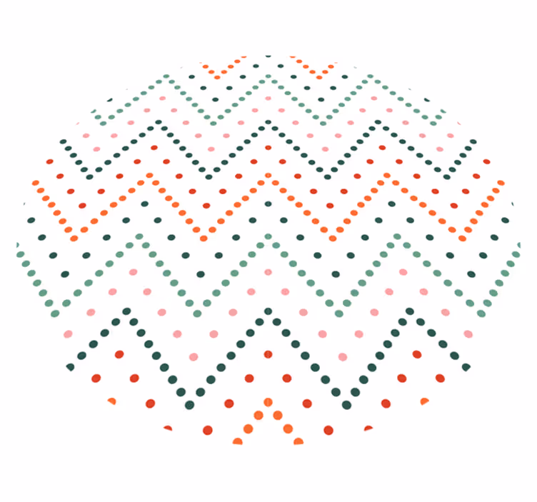 Minimalist vinyl rug with colorful chevron dots - TenStickers
