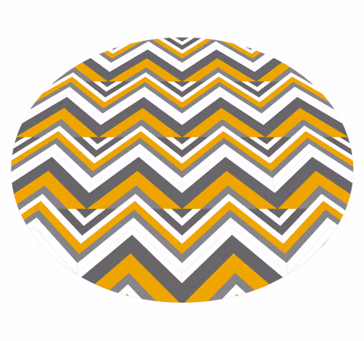 Chevron grey and yellow geometric vinyl rug - TenStickers