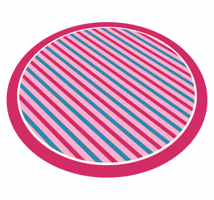 Striped vinyl rug in pink and blue stripes - TenStickers