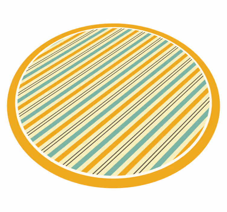 Striped vinyl rug with circular yellow shades - TenStickers