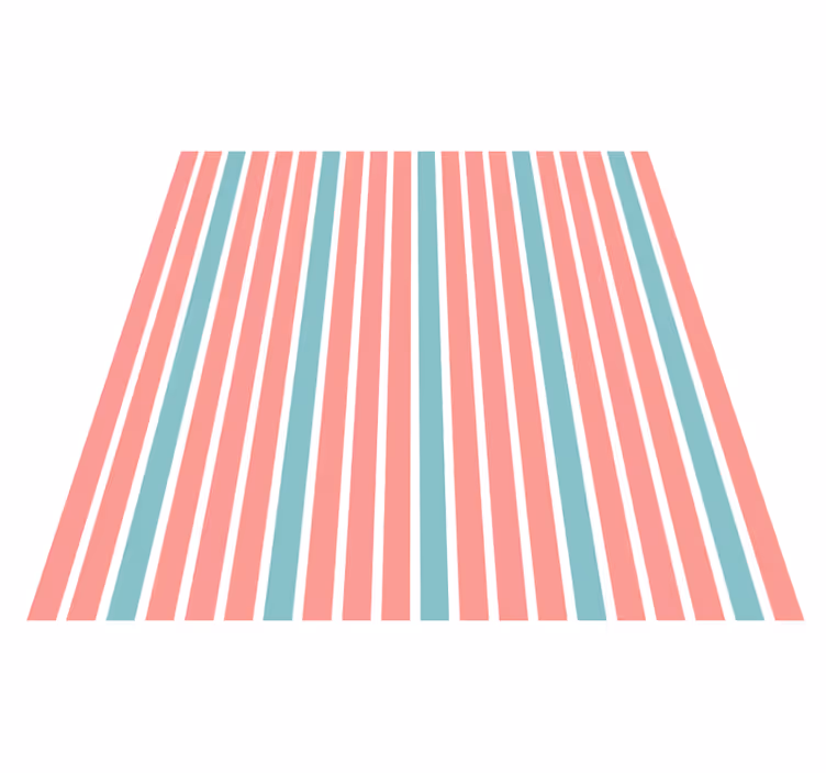 Bright striped print striped vinyl rug - TenStickers