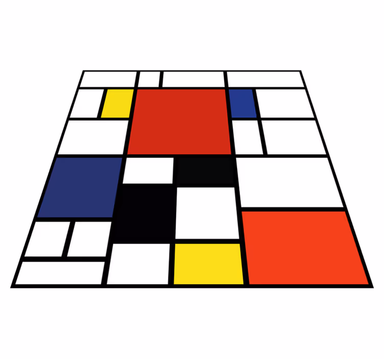 Modern vinyl rug with vibrant geometric design - TenStickers