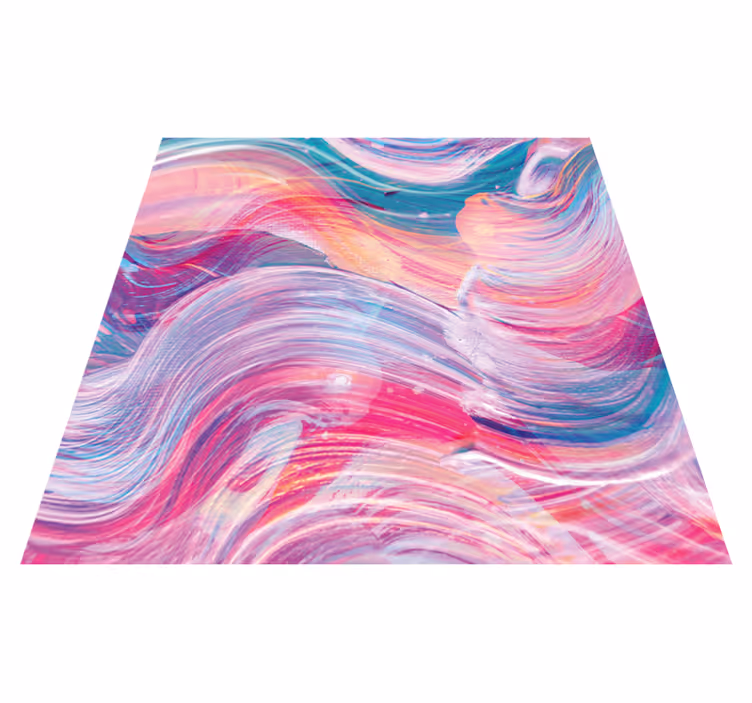 Colorful wave swirls vinyl rug - TenStickers