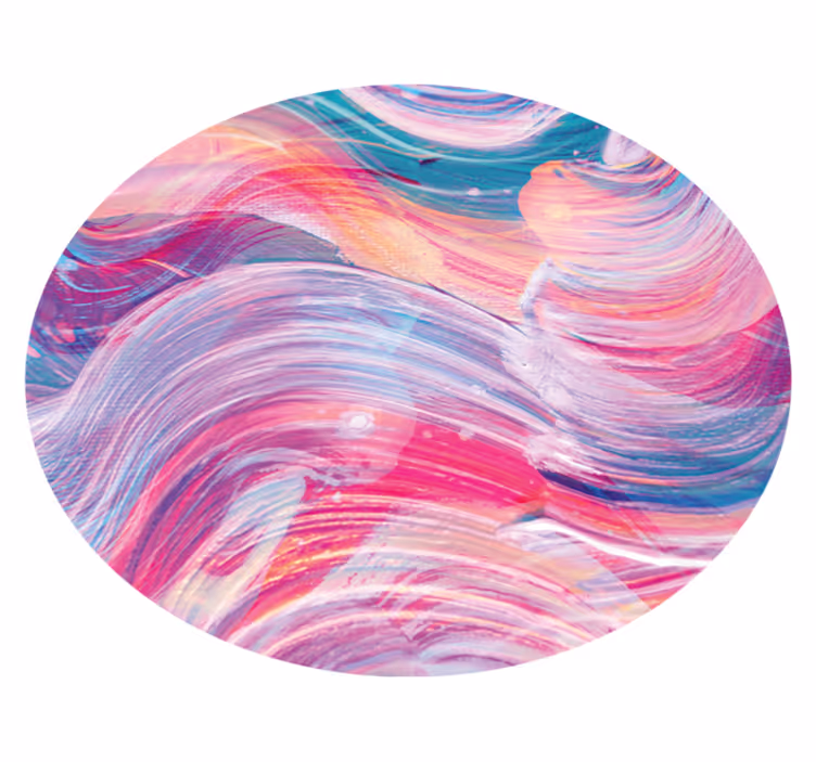 Colorful swirling waves vinyl rug - TenStickers