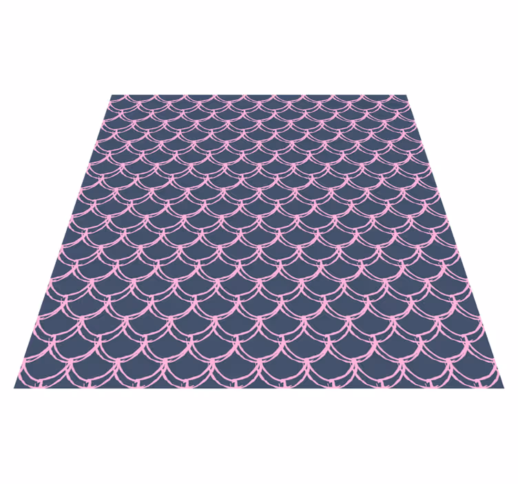 Vinyl rug bathroom with pink scallop lines - TenStickers