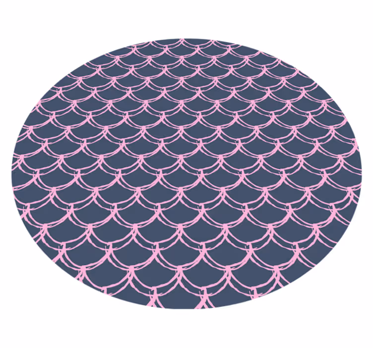 Vinyl rug bathroom with scallop shell pattern - TenStickers