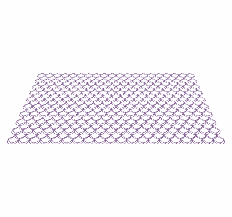 Vinyl rug bathroom with scalloped purple design - TenStickers