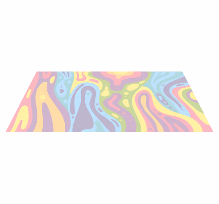Colorful Abstract Waves vinyl rug - TenStickers