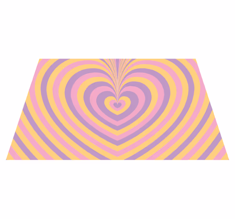 Psychedelic groovy heart modern rug - TenStickers