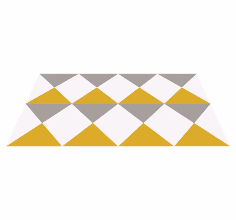 Grey and yellow diamonds geometric vinyl rug - TenStickers