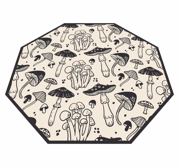 Mushroom realm vinyl rug flowers - TenStickers
