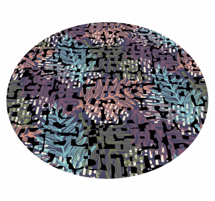 Leafy botanical elements vinyl rug flowers - TenStickers