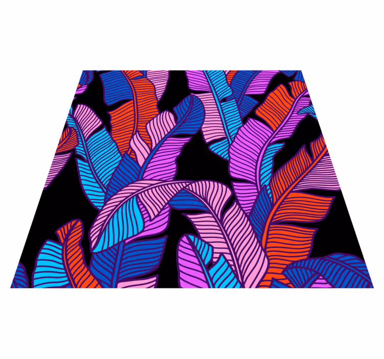 Vibrant leaf patterns vinyl rug flowers - TenStickers