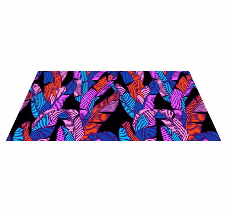 Nature vinyl rug colorful tropical leaves - TenStickers