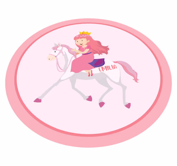 Custom princess on unicorn vinyl rug - TenStickers