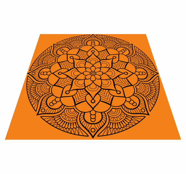 Mandala vinyl rug orange mandala pattern - TenStickers