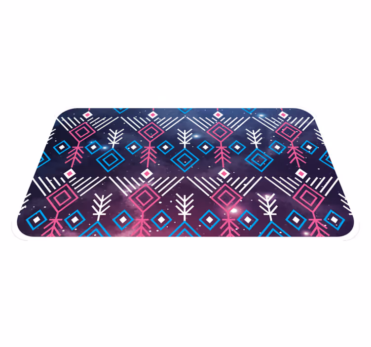 Ethnic purple and blue nordic vinyl rug - TenStickers