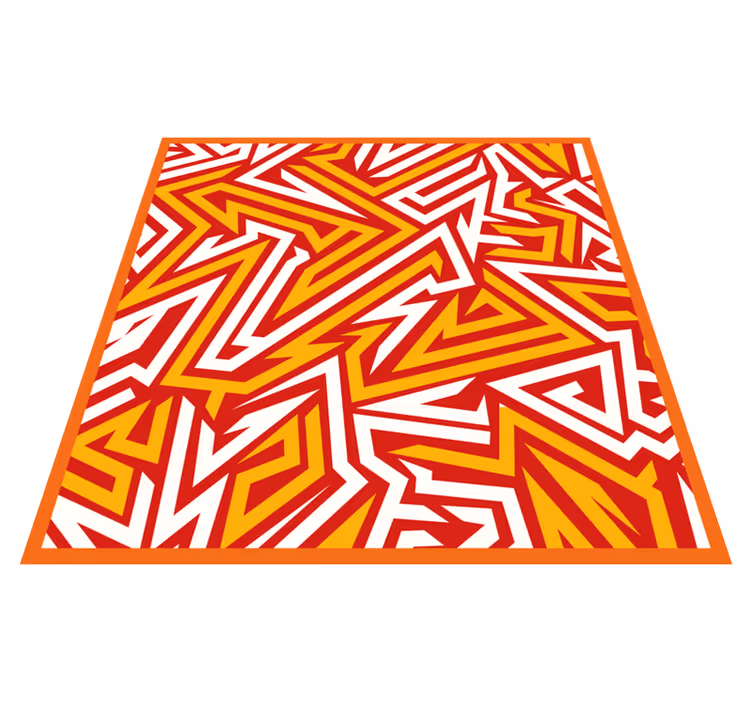 Dynamic zigzag pattern teenage bedroom vinyl rug - TenStickers
