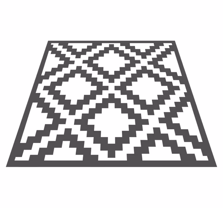 Black Diamond Pattern geometric vinyl rug - TenStickers