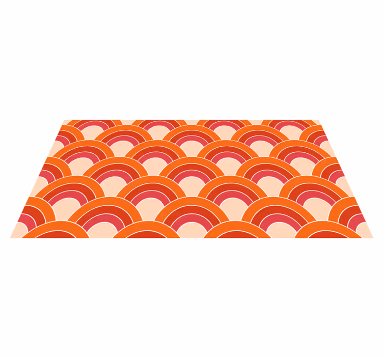Colorful Arched Patterns geometric vinyl rug - TenStickers