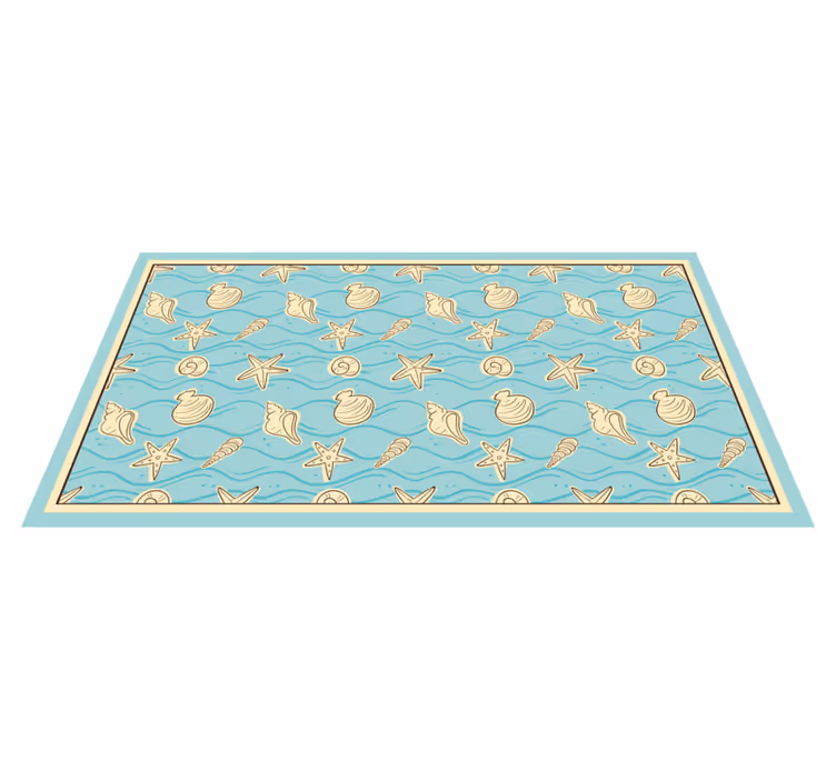 Seashell inspiration vinyl rug bathroom - TenStickers