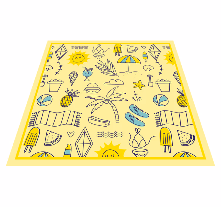 Sunny Beach Vibes event vinyl rug - TenStickers