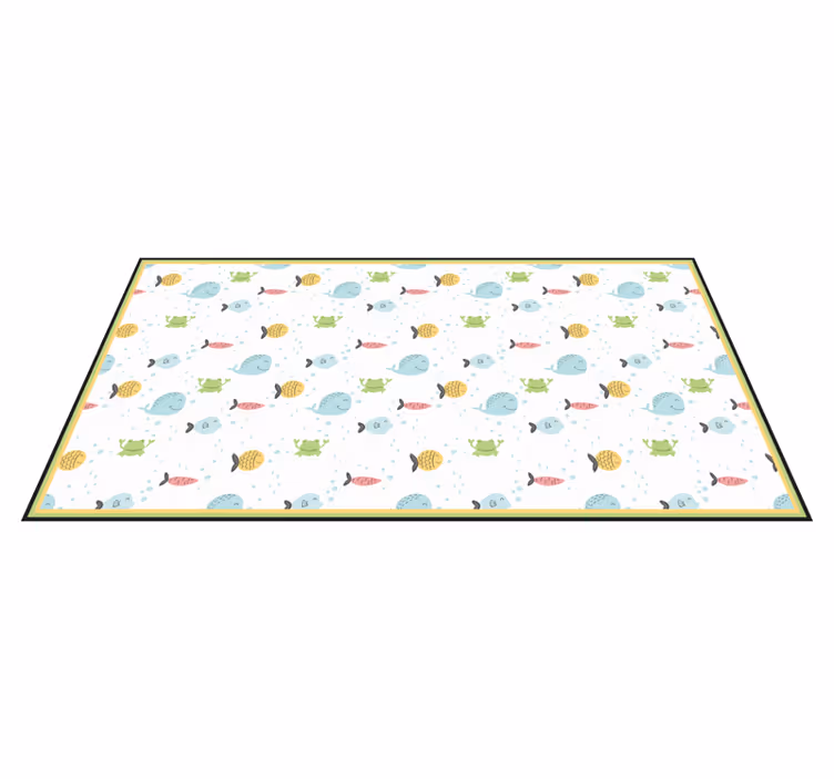 Whimsical Sea Creatures kids vinyl rug - TenStickers