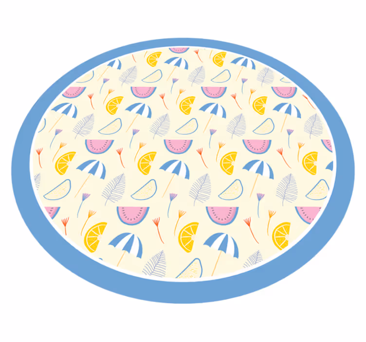 Colorful Summer Elements vinyl rug flowers - TenStickers