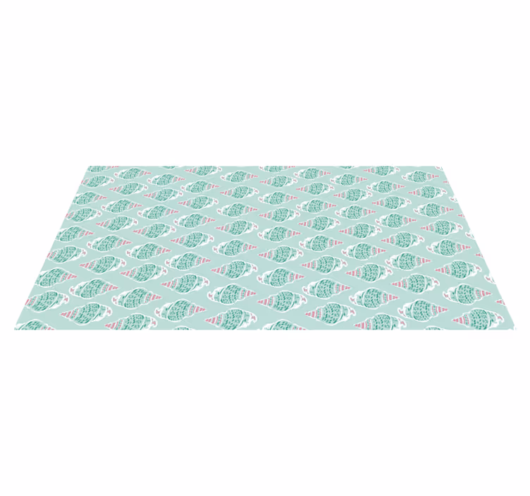 Green seashell concept vinyl rug bathroom - TenStickers