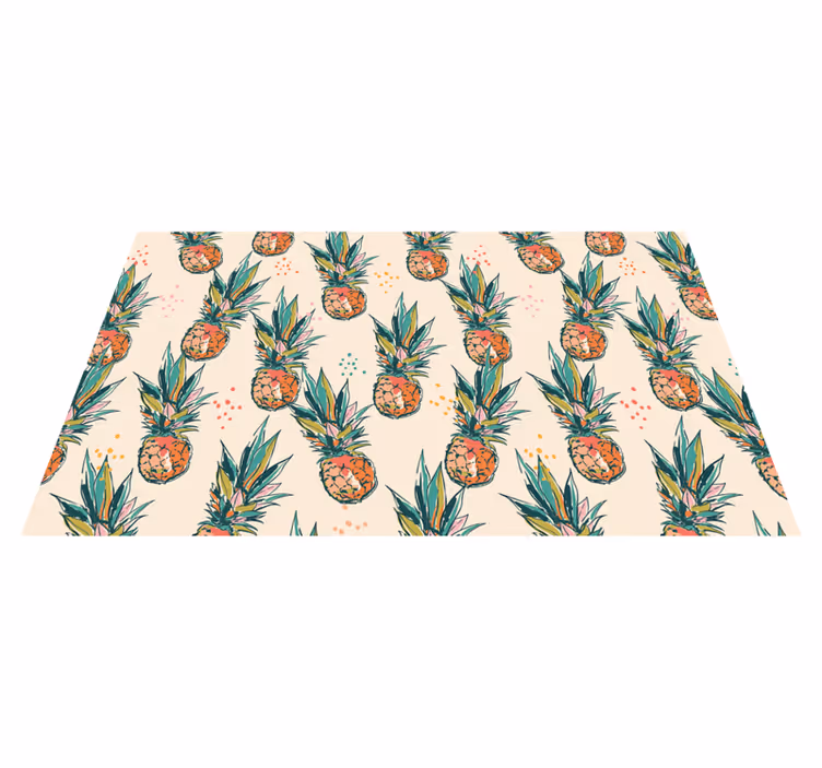 Tropical Pineapple Pattern vinyl rug flowers - TenStickers