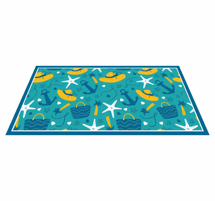 Seaside Adventure Motif event vinyl rug - TenStickers