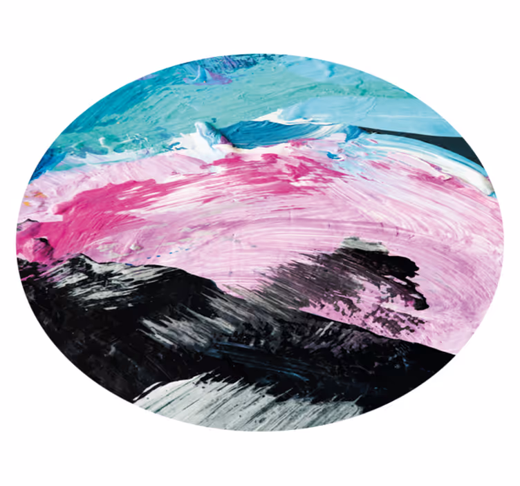 Vibrant abstract twirl vinyl rug - TenStickers