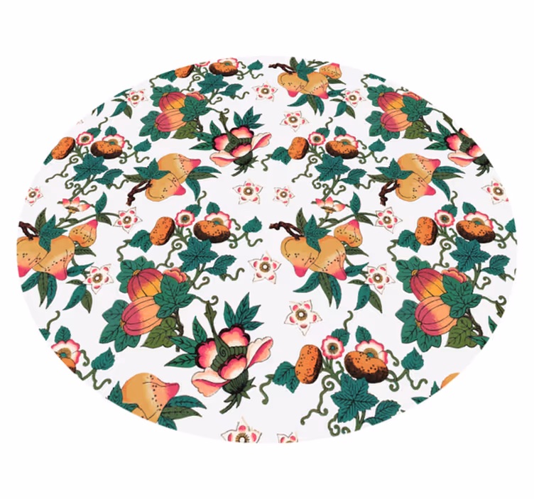 Botanical Floral Design vinyl rug flowers - TenStickers
