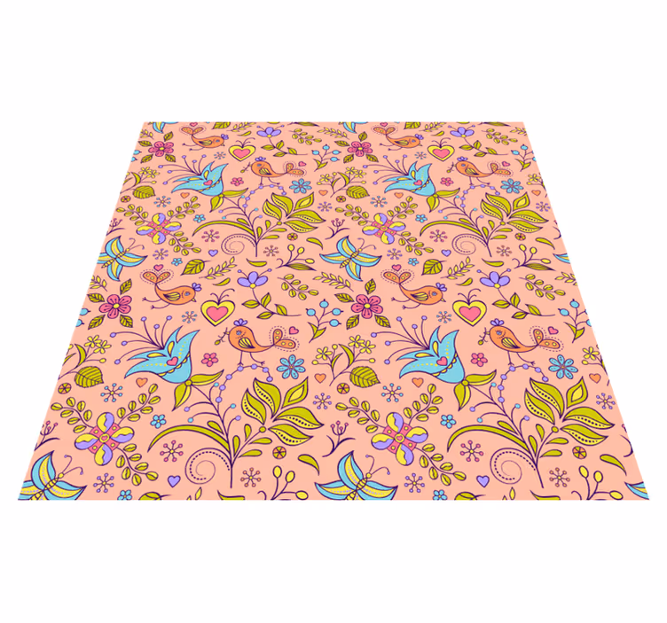 Vinyl rug flowers floral spring design - TenStickers