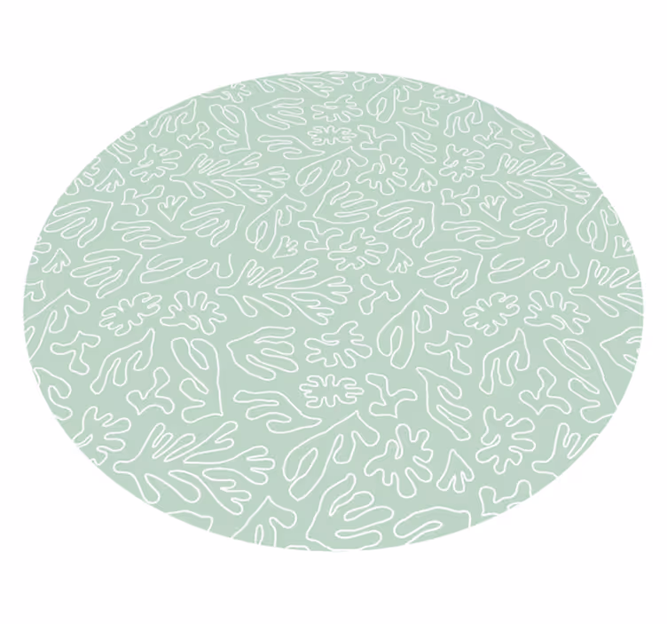 Nature vinyl rug with leafy designs - TenStickers
