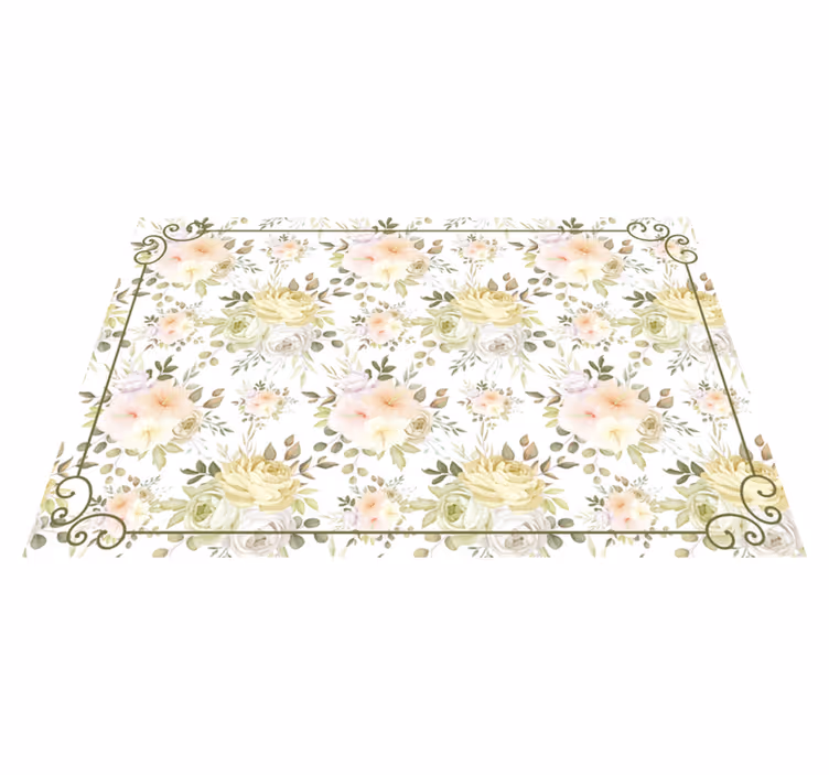 Botanical Grace vinyl rug flowers - TenStickers