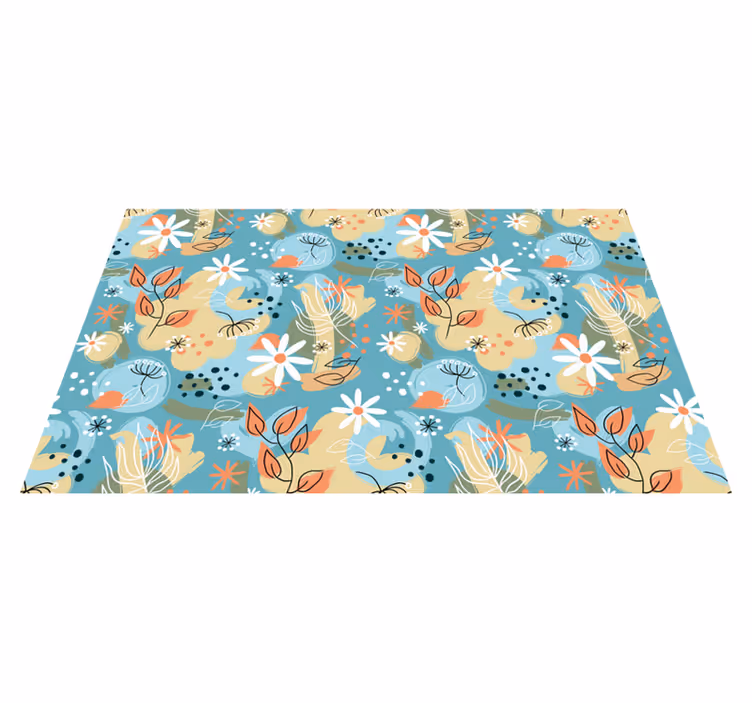 Floral Abstract Patterns vinyl rug flowers - TenStickers