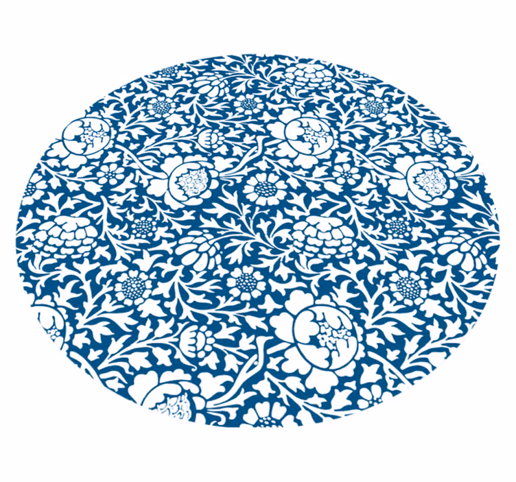 Floral Pattern Style vinyl rug flowers - TenStickers