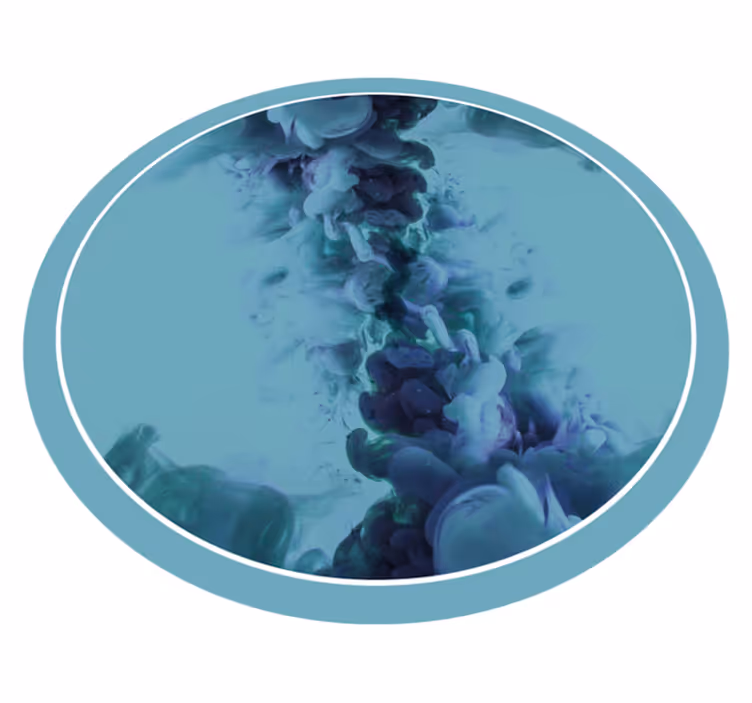 Fluid Teal Waves vinyl rug bathroom - TenStickers
