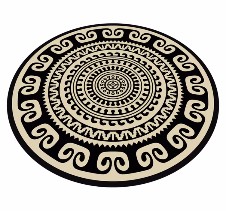 Beige and black ethnical fiber texture carpet - TenStickers