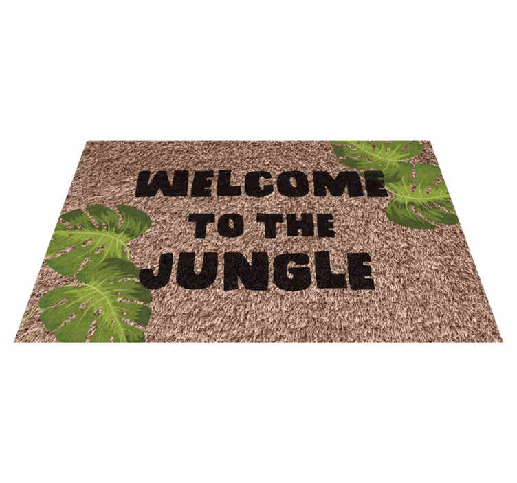 Welcome to jungle entrance hall vinyl rug - TenStickers