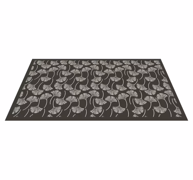 Ginkgo Leaf Motif vinyl rug flowers - TenStickers