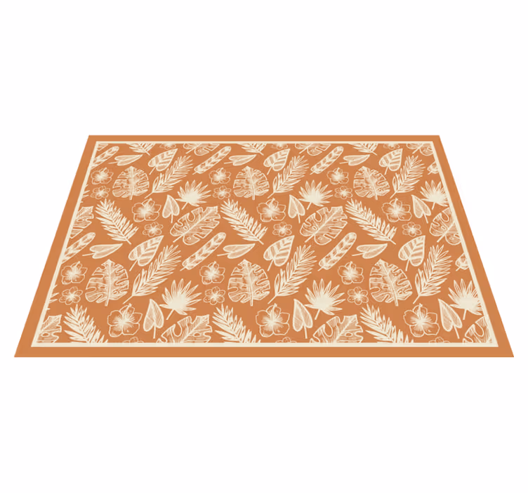 Tropical Leaf Inspiration vinyl rug flowers - TenStickers
