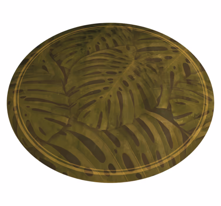 Tropical leaf print vinyl rug flowers - TenStickers