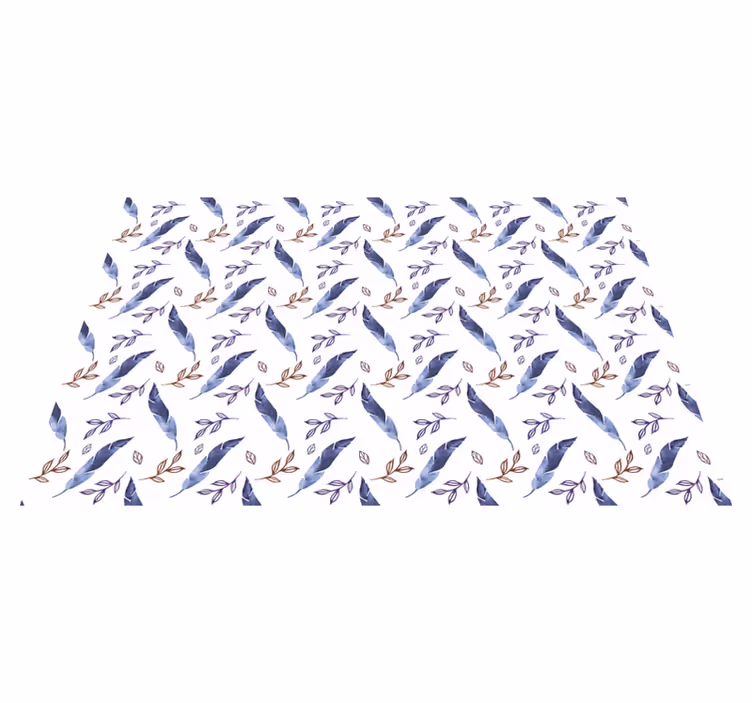 Elegant watercolor feather bathroom flooring - TenStickers