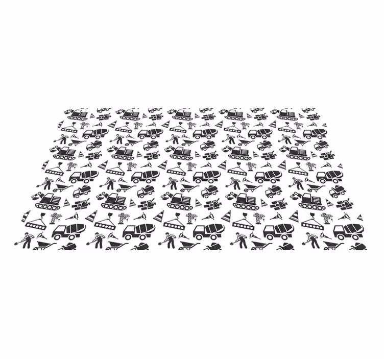 Construction Vehicles Play vinyl rug gaming - TenStickers