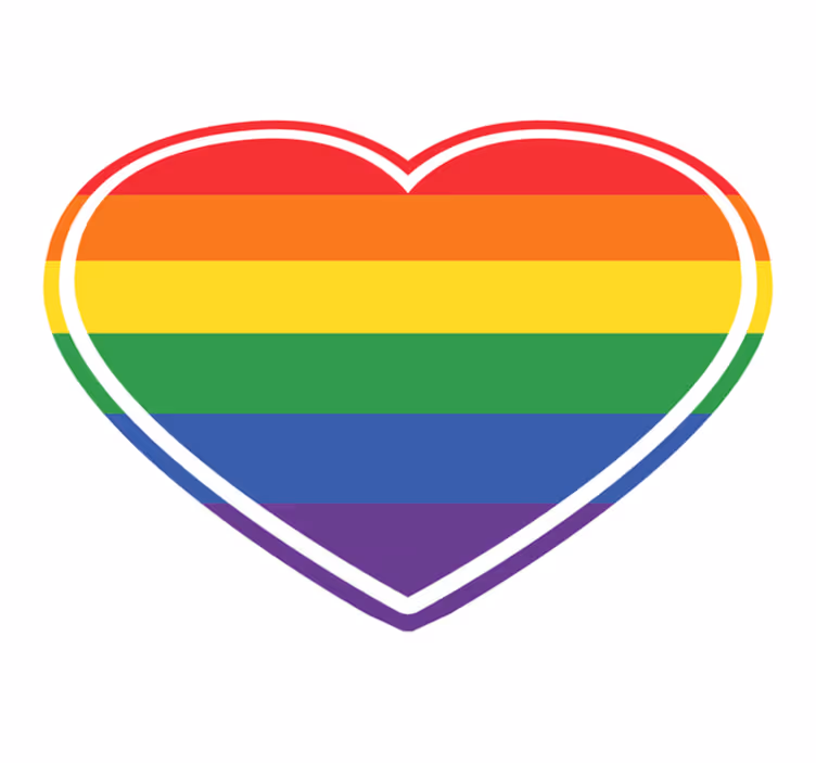 Heart Rainbow Pattern texture vinyl rug - TenStickers